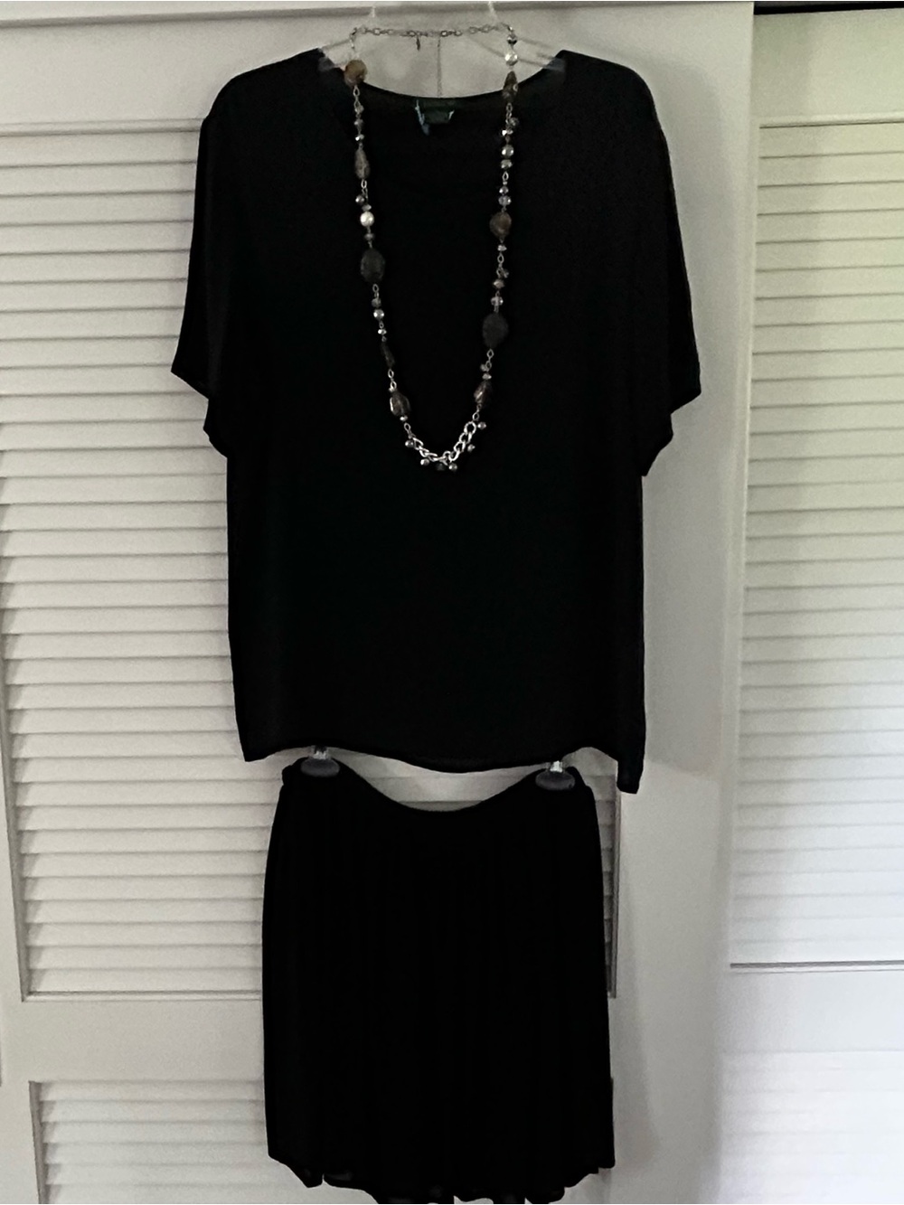J. Crew Black Voile Mini Skirt with Matching Top Cocktail Set